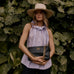 Chunky Chain Monogram Clutch - Navy