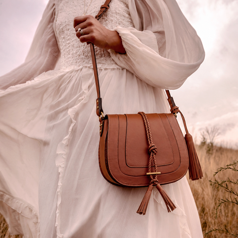 'Harriet' Maxi Saddle Bag - Tan