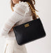 Chunky Chain Monogram Clutch - Black