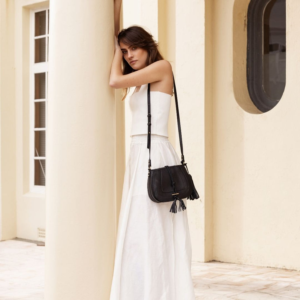 'Harriet' Maxi Saddle Bag - Black