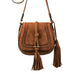 'Harriet' Saddle Bag - Tan Suede