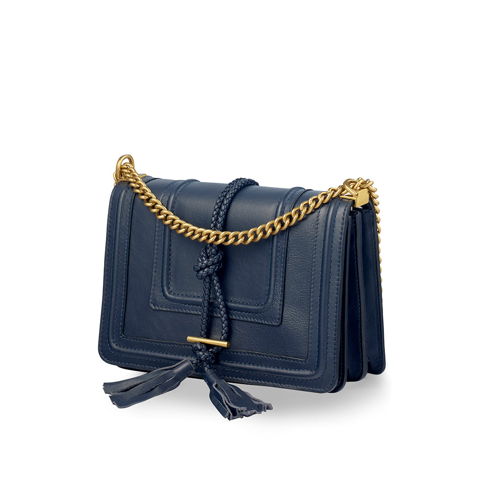 Navy Blue Crossbody with Chain 