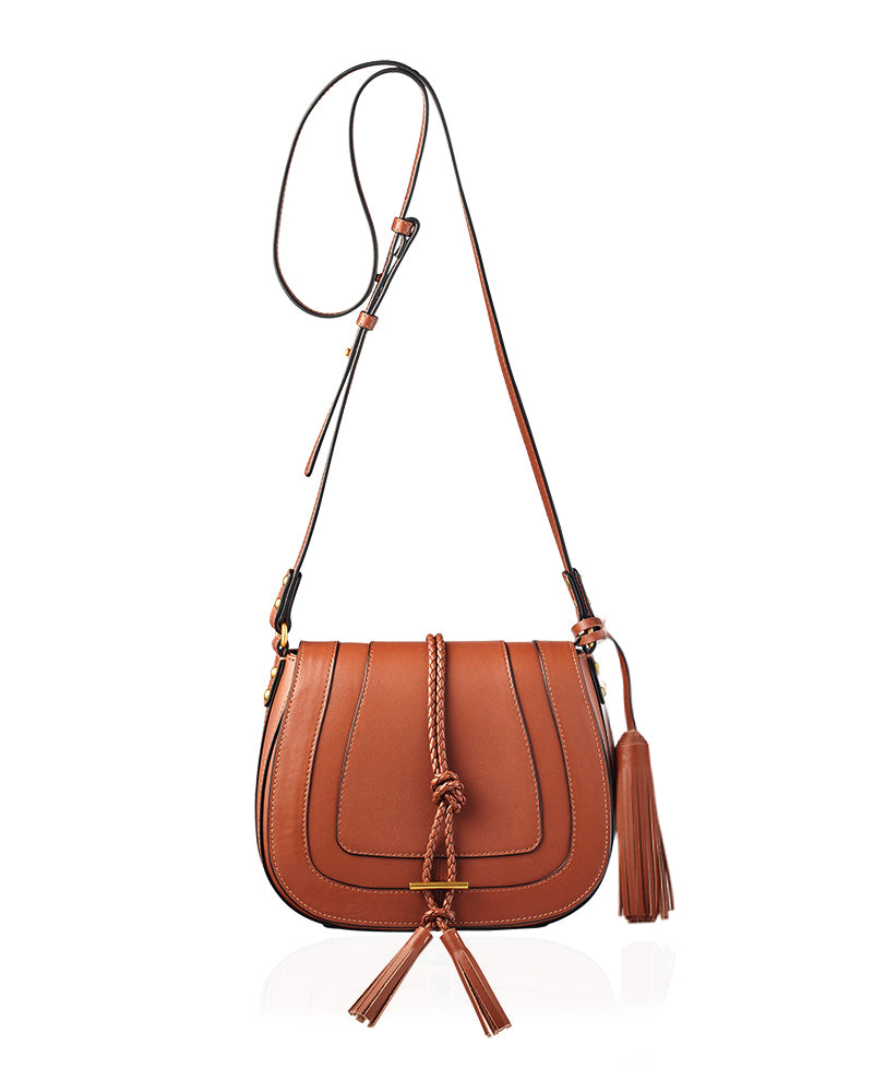 Tan Saddle Bag in Leather 