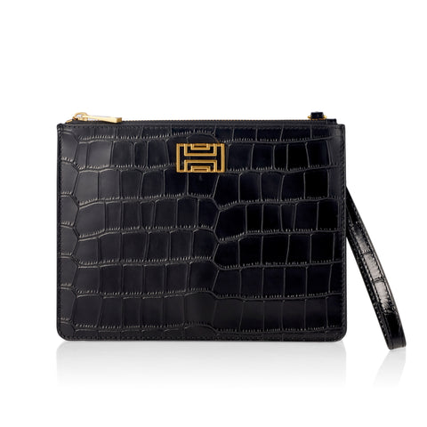 Croc Zip Clutch