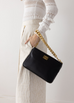 Chunky Chain Monogram Clutch - Black